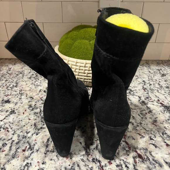 Stuart Weitzman black suede wedge booties, size 8 - Picture 2 of 8